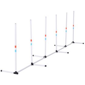 PawHut Sturdy Dog Weaves Poles Pet Speed and Agility Equipment Dogs Obstacle Outdoor w/ Storage Bag