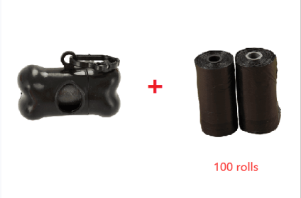 Dog Poop Cleaning Pet Garbage Bag Storage Box (Option: Black-Box and 100Rolls)